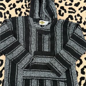 Black and White Striped Hoodie